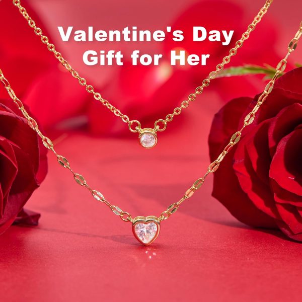 Heart Necklaces for Women, Dainty 14K Gold/Silver Plated Necklace Cute Tiny Gold Diamond Infiniy Heart Pendant Jewelry, Ideal Gifts for Mothers Day Valentines Day Birthday Christmas Graduation - Image 50