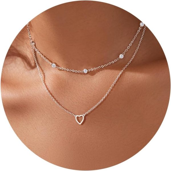 Heart Necklaces for Women, Dainty 14K Gold/Silver Plated Necklace Cute Tiny Gold Diamond Infiniy Heart Pendant Jewelry, Ideal Gifts for Mothers Day Valentines Day Birthday Christmas Graduation - Image 52