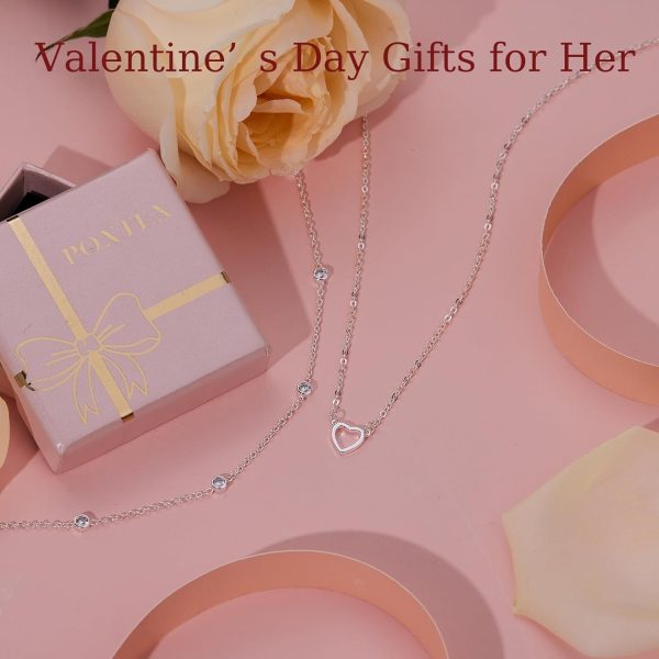 Heart Necklaces for Women, Dainty 14K Gold/Silver Plated Necklace Cute Tiny Gold Diamond Infiniy Heart Pendant Jewelry, Ideal Gifts for Mothers Day Valentines Day Birthday Christmas Graduation - Image 56