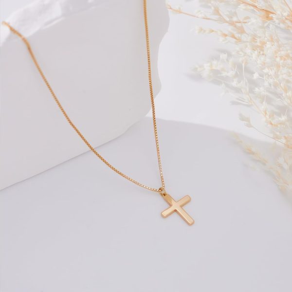 Cross Necklace for Women, Dainty14K Real Gold Silver Plated Cross Choker Pendant Jewelry Non Tarnish Waterproof Trendy Cute Simple Small Necklace Easter Christian Baptism Religious Faith Jewelry Gifts - Image 5