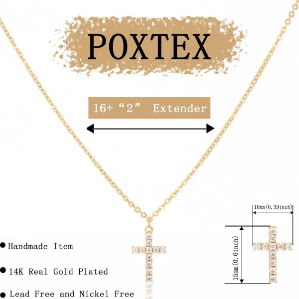 Cross Necklace for Women, Dainty14K Real Gold Silver Plated Cross Choker Pendant Jewelry Non Tarnish Waterproof Trendy Cute Simple Small Necklace Easter Christian Baptism Religious Faith Jewelry Gifts - Image 19