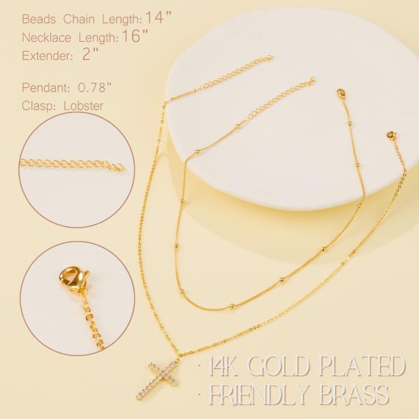 Cross Necklace for Women, Dainty14K Real Gold Silver Plated Cross Choker Pendant Jewelry Non Tarnish Waterproof Trendy Cute Simple Small Necklace Easter Christian Baptism Religious Faith Jewelry Gifts - Image 26