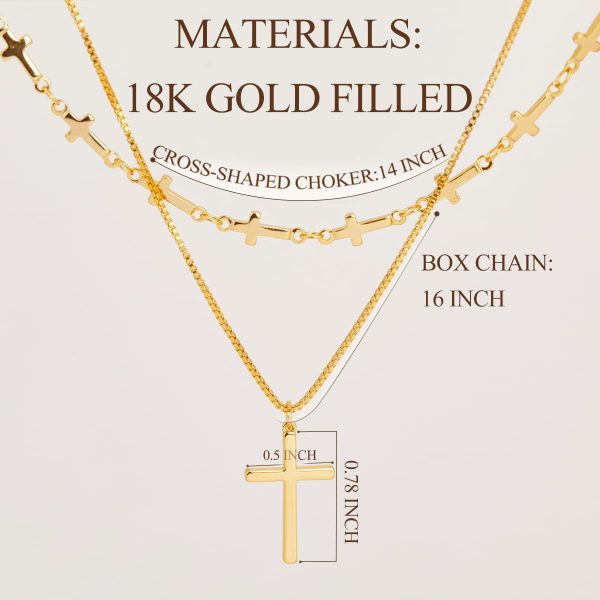 Cross Necklace for Women, Dainty14K Real Gold Silver Plated Cross Choker Pendant Jewelry Non Tarnish Waterproof Trendy Cute Simple Small Necklace Easter Christian Baptism Religious Faith Jewelry Gifts - Image 37