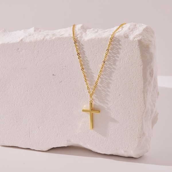 Cross Necklace for Women, Dainty14K Real Gold Silver Plated Cross Choker Pendant Jewelry Non Tarnish Waterproof Trendy Cute Simple Small Necklace Easter Christian Baptism Religious Faith Jewelry Gifts - Image 55