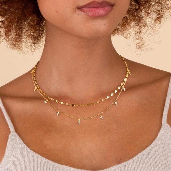 Cross Necklace for Women, Dainty14K Real Gold Silver Plated Cross Choker Pendant Jewelry Non Tarnish Waterproof Trendy Cute Simple Small Necklace Easter Christian Baptism Religious Faith Jewelry Gifts - Image 61