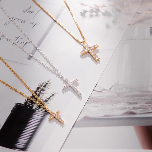 Cross Necklace for Women, Dainty14K Real Gold Silver Plated Cross Choker Pendant Jewelry Non Tarnish Waterproof Trendy Cute Simple Small Necklace Easter Christian Baptism Religious Faith Jewelry Gifts - Image 72