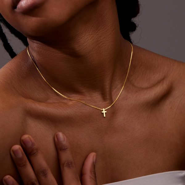 Cross Necklace for Women, Dainty14K Real Gold Silver Plated Cross Choker Pendant Jewelry Non Tarnish Waterproof Trendy Cute Simple Small Necklace Easter Christian Baptism Religious Faith Jewelry Gifts - Image 76