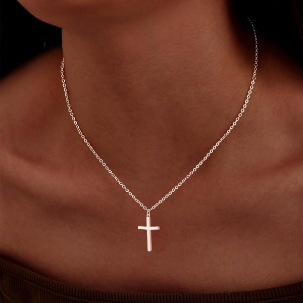 Cross Necklace for Women, Dainty14K Real Gold Silver Plated Cross Choker Pendant Jewelry Non Tarnish Waterproof Trendy Cute Simple Small Necklace Easter Christian Baptism Religious Faith Jewelry Gifts - Image 80