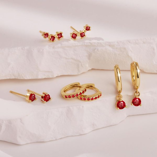 4 Pairs Stud Hoop Earrings Set for Women, Trendy Dangle Jacket Huggie Stacks for Multiple Piercing, Hypoallergenic Cartilage Jewelry Gifts - Image 23