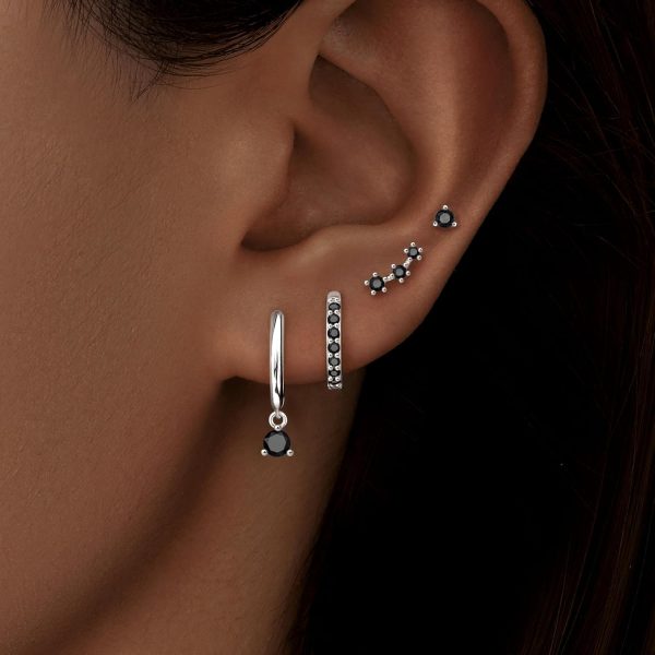 4 Pairs Stud Hoop Earrings Set for Women, Trendy Dangle Jacket Huggie Stacks for Multiple Piercing, Hypoallergenic Cartilage Jewelry Gifts - Image 37