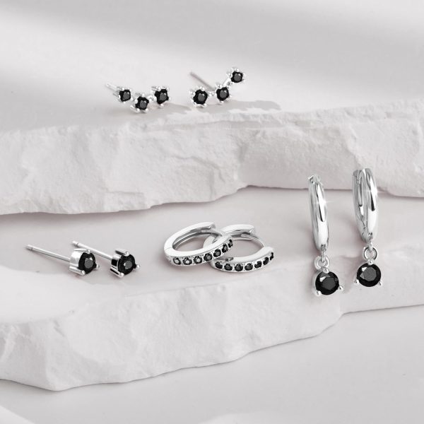 4 Pairs Stud Hoop Earrings Set for Women, Trendy Dangle Jacket Huggie Stacks for Multiple Piercing, Hypoallergenic Cartilage Jewelry Gifts - Image 38