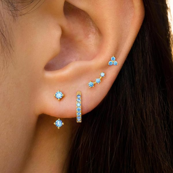 4 Pairs Stud Hoop Earrings Set for Women, Trendy Dangle Jacket Huggie Stacks for Multiple Piercing, Hypoallergenic Cartilage Jewelry Gifts - Image 40