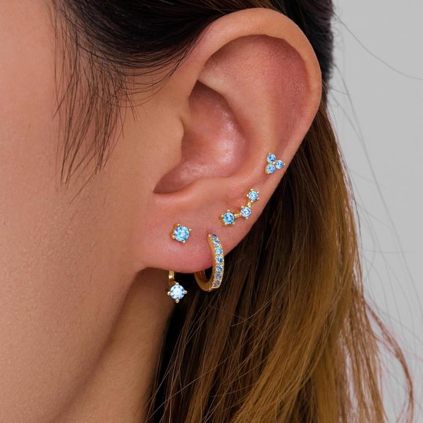 4 Pairs Stud Hoop Earrings Set for Women, Trendy Dangle Jacket Huggie Stacks for Multiple Piercing, Hypoallergenic Cartilage Jewelry Gifts - Image 41
