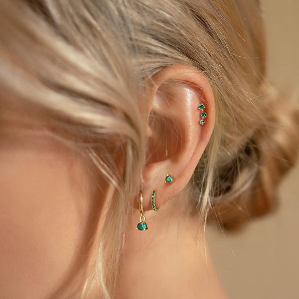 4 Pairs Stud Hoop Earrings Set for Women, Trendy Dangle Jacket Huggie Stacks for Multiple Piercing, Hypoallergenic Cartilage Jewelry Gifts - Image 45