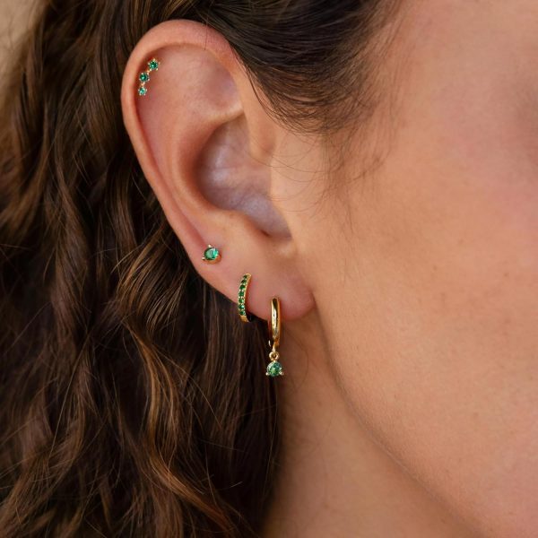 4 Pairs Stud Hoop Earrings Set for Women, Trendy Dangle Jacket Huggie Stacks for Multiple Piercing, Hypoallergenic Cartilage Jewelry Gifts - Image 48