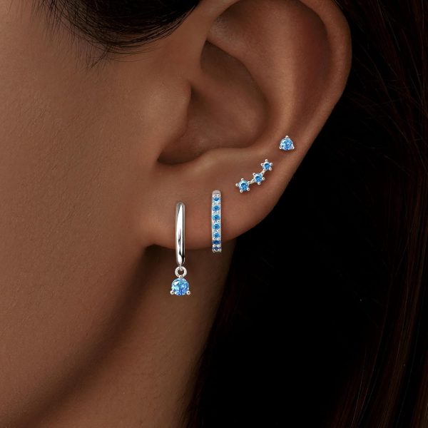 4 Pairs Stud Hoop Earrings Set for Women, Trendy Dangle Jacket Huggie Stacks for Multiple Piercing, Hypoallergenic Cartilage Jewelry Gifts - Image 51