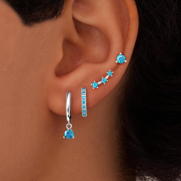 4 Pairs Stud Hoop Earrings Set for Women, Trendy Dangle Jacket Huggie Stacks for Multiple Piercing, Hypoallergenic Cartilage Jewelry Gifts - Image 52