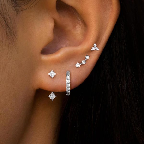 4 Pairs Stud Hoop Earrings Set for Women, Trendy Dangle Jacket Huggie Stacks for Multiple Piercing, Hypoallergenic Cartilage Jewelry Gifts - Image 55