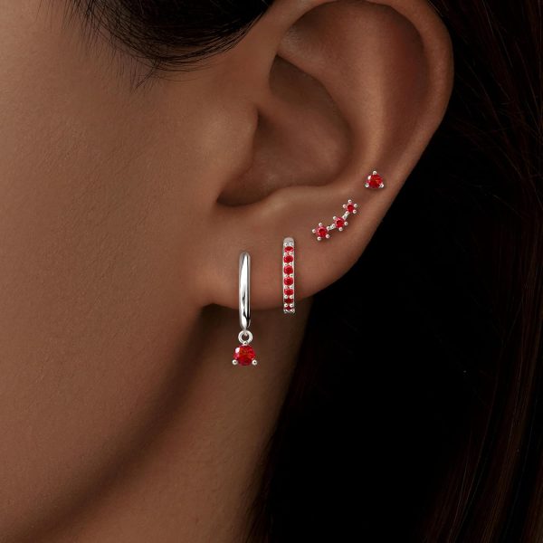 4 Pairs Stud Hoop Earrings Set for Women, Trendy Dangle Jacket Huggie Stacks for Multiple Piercing, Hypoallergenic Cartilage Jewelry Gifts - Image 62