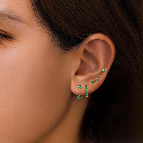 4 Pairs Stud Hoop Earrings Set for Women, Trendy Dangle Jacket Huggie Stacks for Multiple Piercing, Hypoallergenic Cartilage Jewelry Gifts - Image 66
