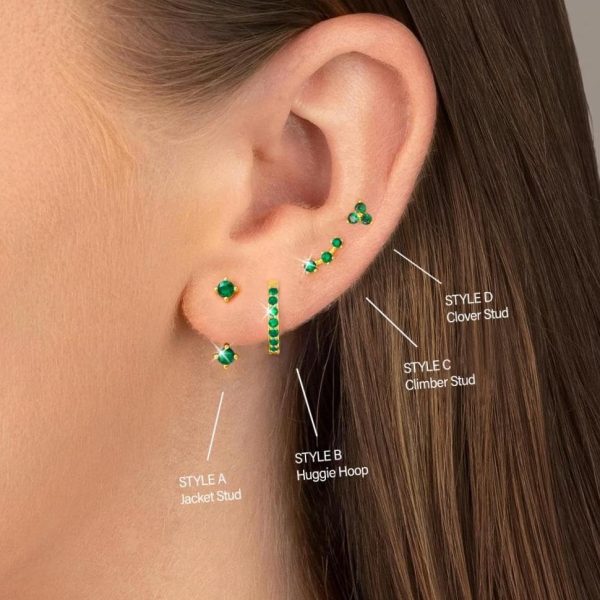 4 Pairs Stud Hoop Earrings Set for Women, Trendy Dangle Jacket Huggie Stacks for Multiple Piercing, Hypoallergenic Cartilage Jewelry Gifts - Image 67