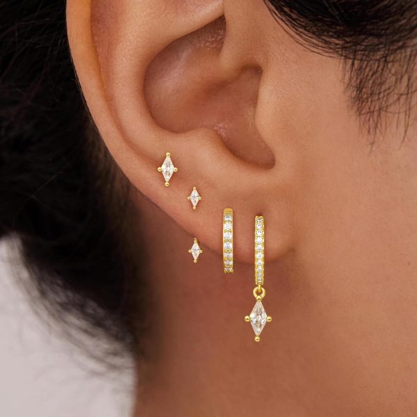4 Pairs Stud Hoop Earrings Set for Women, Trendy Dangle Jacket Huggie Stacks for Multiple Piercing, Hypoallergenic Cartilage Jewelry Gifts - Image 71
