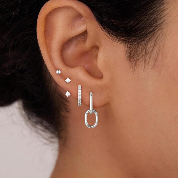 4 Pairs Stud Hoop Earrings Set for Women, Trendy Dangle Jacket Huggie Stacks for Multiple Piercing, Hypoallergenic Cartilage Jewelry Gifts - Image 79