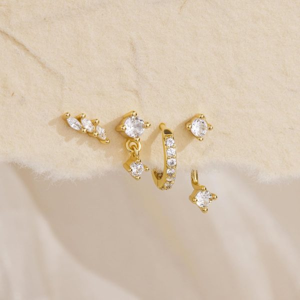 4 Pairs Stud Hoop Earrings Set for Women, Trendy Dangle Jacket Huggie Stacks for Multiple Piercing, Hypoallergenic Cartilage Jewelry Gifts - Image 85