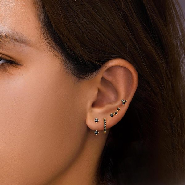 4 Pairs Stud Hoop Earrings Set for Women, Trendy Dangle Jacket Huggie Stacks for Multiple Piercing, Hypoallergenic Cartilage Jewelry Gifts - Image 88