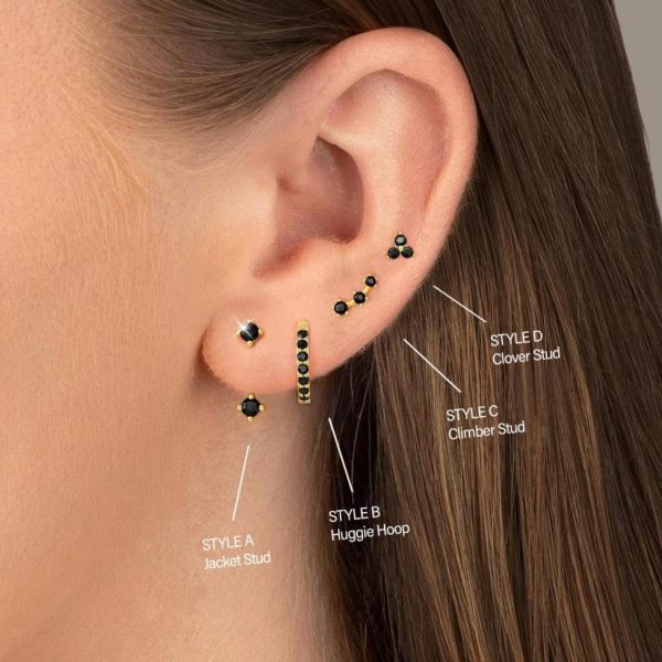 4 Pairs Stud Hoop Earrings Set for Women, Trendy Dangle Jacket Huggie Stacks for Multiple Piercing, Hypoallergenic Cartilage Jewelry Gifts - Image 89