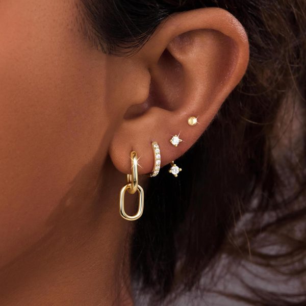 4 Pairs Stud Hoop Earrings Set for Women, Trendy Dangle Jacket Huggie Stacks for Multiple Piercing, Hypoallergenic Cartilage Jewelry Gifts - Image 101
