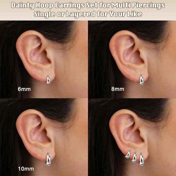Hoop Earrings for Women Hypoallergenic Chunky 14K Real Gold Plated Huggie Cartilage Drop Earrings Set for Multiple Piercing Cute Trendy Lightweight Jewelry - Image 15