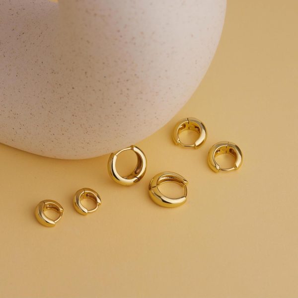 Hoop Earrings for Women Hypoallergenic Chunky 14K Real Gold Plated Huggie Cartilage Drop Earrings Set for Multiple Piercing Cute Trendy Lightweight Jewelry - Image 26