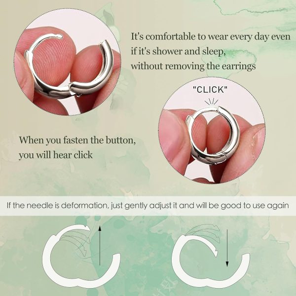 Hoop Earrings for Women Hypoallergenic Chunky 14K Real Gold Plated Huggie Cartilage Drop Earrings Set for Multiple Piercing Cute Trendy Lightweight Jewelry - Image 28