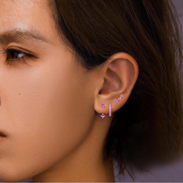 Gold Stud Earrings Set for Women, 3 Pairs Huggie Hoop Jacket Studs Earring Stacks, Hypoallergenic 925 Sterling Silver Post Dainty Birthstone Trendy Women Fashion Accessories Jewelry Gifts - Image 26