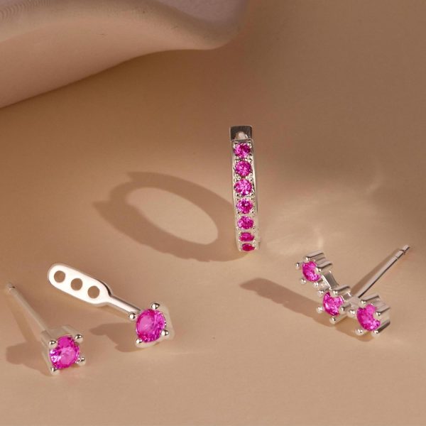 Gold Stud Earrings Set for Women, 3 Pairs Huggie Hoop Jacket Studs Earring Stacks, Hypoallergenic 925 Sterling Silver Post Dainty Birthstone Trendy Women Fashion Accessories Jewelry Gifts - Image 29