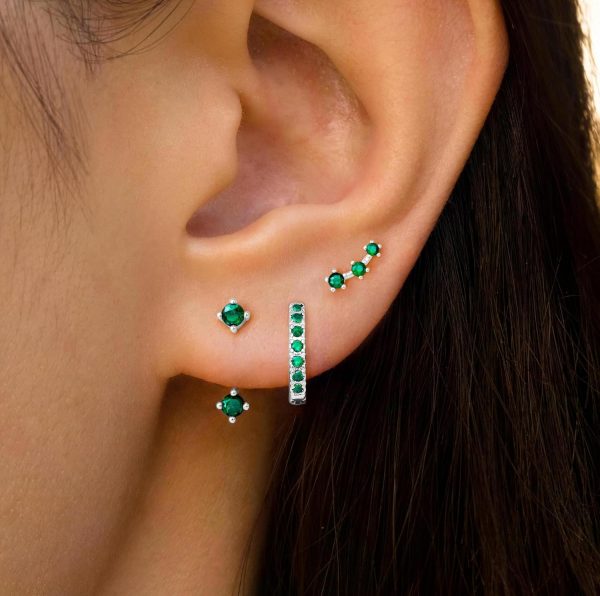 Gold Stud Earrings Set for Women, 3 Pairs Huggie Hoop Jacket Studs Earring Stacks, Hypoallergenic 925 Sterling Silver Post Dainty Birthstone Trendy Women Fashion Accessories Jewelry Gifts - Image 33