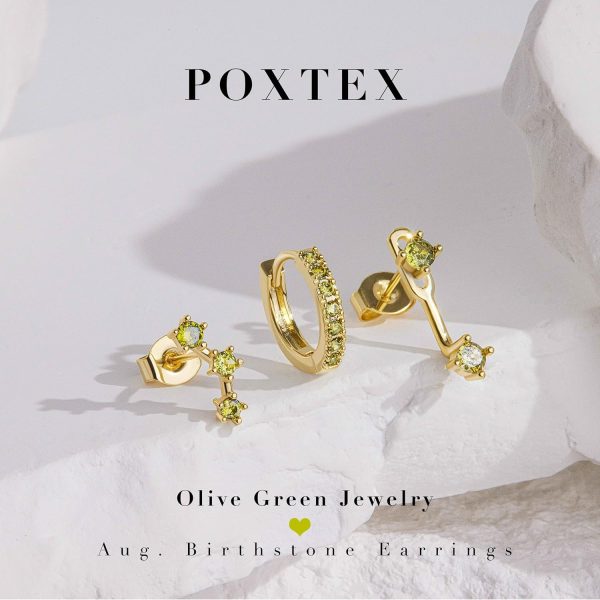 Gold Stud Earrings Set for Women, 3 Pairs Huggie Hoop Jacket Studs Earring Stacks, Hypoallergenic 925 Sterling Silver Post Dainty Birthstone Trendy Women Fashion Accessories Jewelry Gifts - Image 37