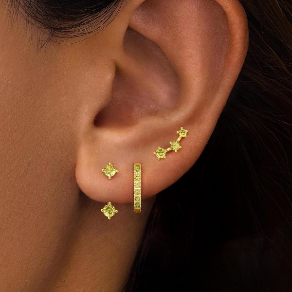 Gold Stud Earrings Set for Women, 3 Pairs Huggie Hoop Jacket Studs Earring Stacks, Hypoallergenic 925 Sterling Silver Post Dainty Birthstone Trendy Women Fashion Accessories Jewelry Gifts - Image 38