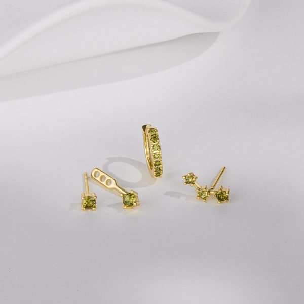 Gold Stud Earrings Set for Women, 3 Pairs Huggie Hoop Jacket Studs Earring Stacks, Hypoallergenic 925 Sterling Silver Post Dainty Birthstone Trendy Women Fashion Accessories Jewelry Gifts - Image 39