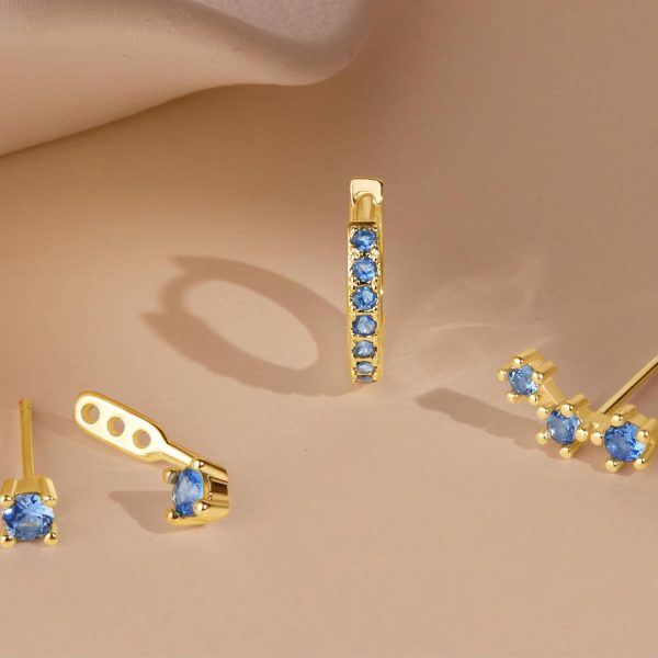 Gold Stud Earrings Set for Women, 3 Pairs Huggie Hoop Jacket Studs Earring Stacks, Hypoallergenic 925 Sterling Silver Post Dainty Birthstone Trendy Women Fashion Accessories Jewelry Gifts - Image 45