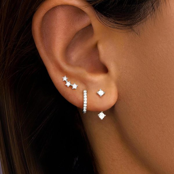 Gold Stud Earrings Set for Women, 3 Pairs Huggie Hoop Jacket Studs Earring Stacks, Hypoallergenic 925 Sterling Silver Post Dainty Birthstone Trendy Women Fashion Accessories Jewelry Gifts - Image 56