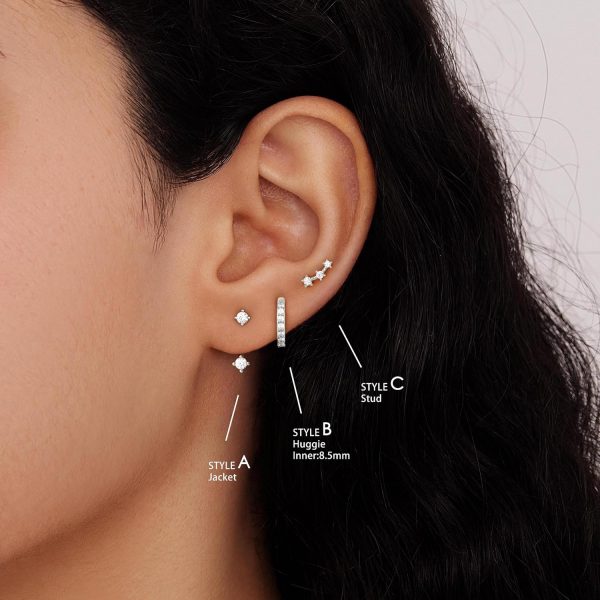 Gold Stud Earrings Set for Women, 3 Pairs Huggie Hoop Jacket Studs Earring Stacks, Hypoallergenic 925 Sterling Silver Post Dainty Birthstone Trendy Women Fashion Accessories Jewelry Gifts - Image 57