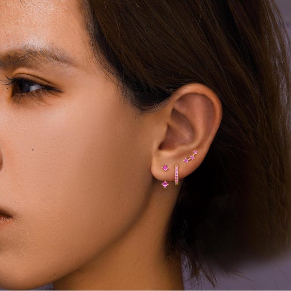 Gold Stud Earrings Set for Women, 3 Pairs Huggie Hoop Jacket Studs Earring Stacks, Hypoallergenic 925 Sterling Silver Post Dainty Birthstone Trendy Women Fashion Accessories Jewelry Gifts - Image 63