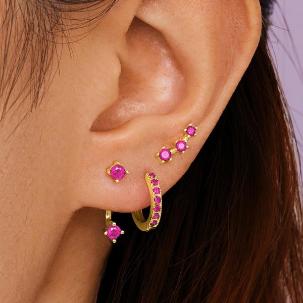 Gold Stud Earrings Set for Women, 3 Pairs Huggie Hoop Jacket Studs Earring Stacks, Hypoallergenic 925 Sterling Silver Post Dainty Birthstone Trendy Women Fashion Accessories Jewelry Gifts - Image 65