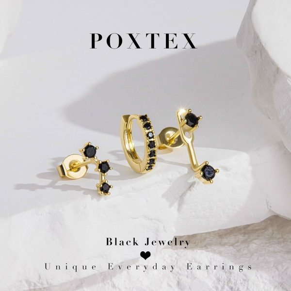 Gold Stud Earrings Set for Women, 3 Pairs Huggie Hoop Jacket Studs Earring Stacks, Hypoallergenic 925 Sterling Silver Post Dainty Birthstone Trendy Women Fashion Accessories Jewelry Gifts - Image 70