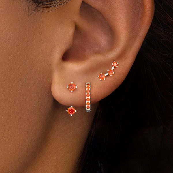 Gold Stud Earrings Set for Women, 3 Pairs Huggie Hoop Jacket Studs Earring Stacks, Hypoallergenic 925 Sterling Silver Post Dainty Birthstone Trendy Women Fashion Accessories Jewelry Gifts - Image 78