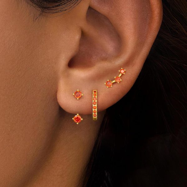 Gold Stud Earrings Set for Women, 3 Pairs Huggie Hoop Jacket Studs Earring Stacks, Hypoallergenic 925 Sterling Silver Post Dainty Birthstone Trendy Women Fashion Accessories Jewelry Gifts - Image 83
