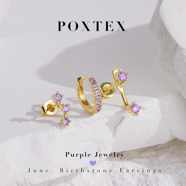 Gold Stud Earrings Set for Women, 3 Pairs Huggie Hoop Jacket Studs Earring Stacks, Hypoallergenic 925 Sterling Silver Post Dainty Birthstone Trendy Women Fashion Accessories Jewelry Gifts - Image 98