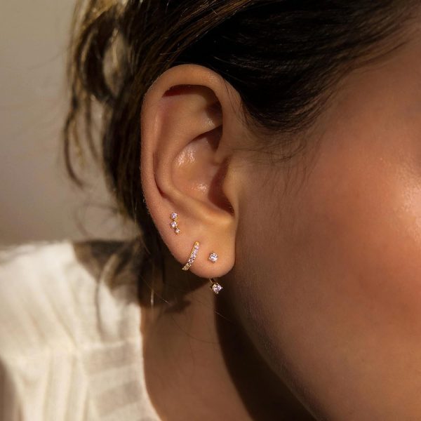 Gold Stud Earrings Set for Women, 3 Pairs Huggie Hoop Jacket Studs Earring Stacks, Hypoallergenic 925 Sterling Silver Post Dainty Birthstone Trendy Women Fashion Accessories Jewelry Gifts - Image 100